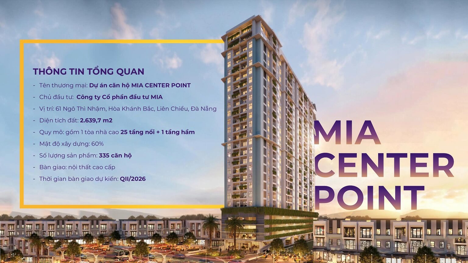 Khám phá Mia Center Point - Căn hộ cao cấp tại Liên Chiểu Đà Nẵng